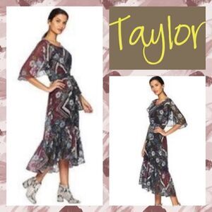 🌻NWT MSRP $128 Taylor Short Sleeve Print Dress Women's Size 10